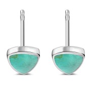 Turquoise Reuleaux Triangle Silver Stud Earrings, e390st